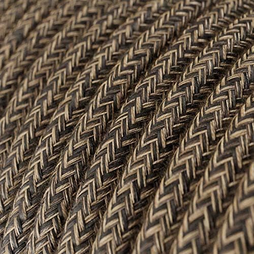 CA Creative Cables Brown Linen Covered Round Electric Cable - RN04-150ft, 3 x 18 AWG