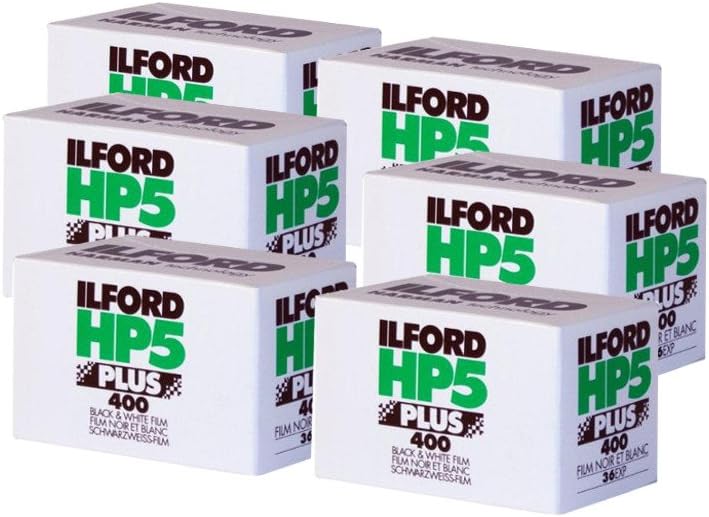 Six Pack of Ilford HP5 Plus 35mm Black & White Negative Film, 36 Exp
