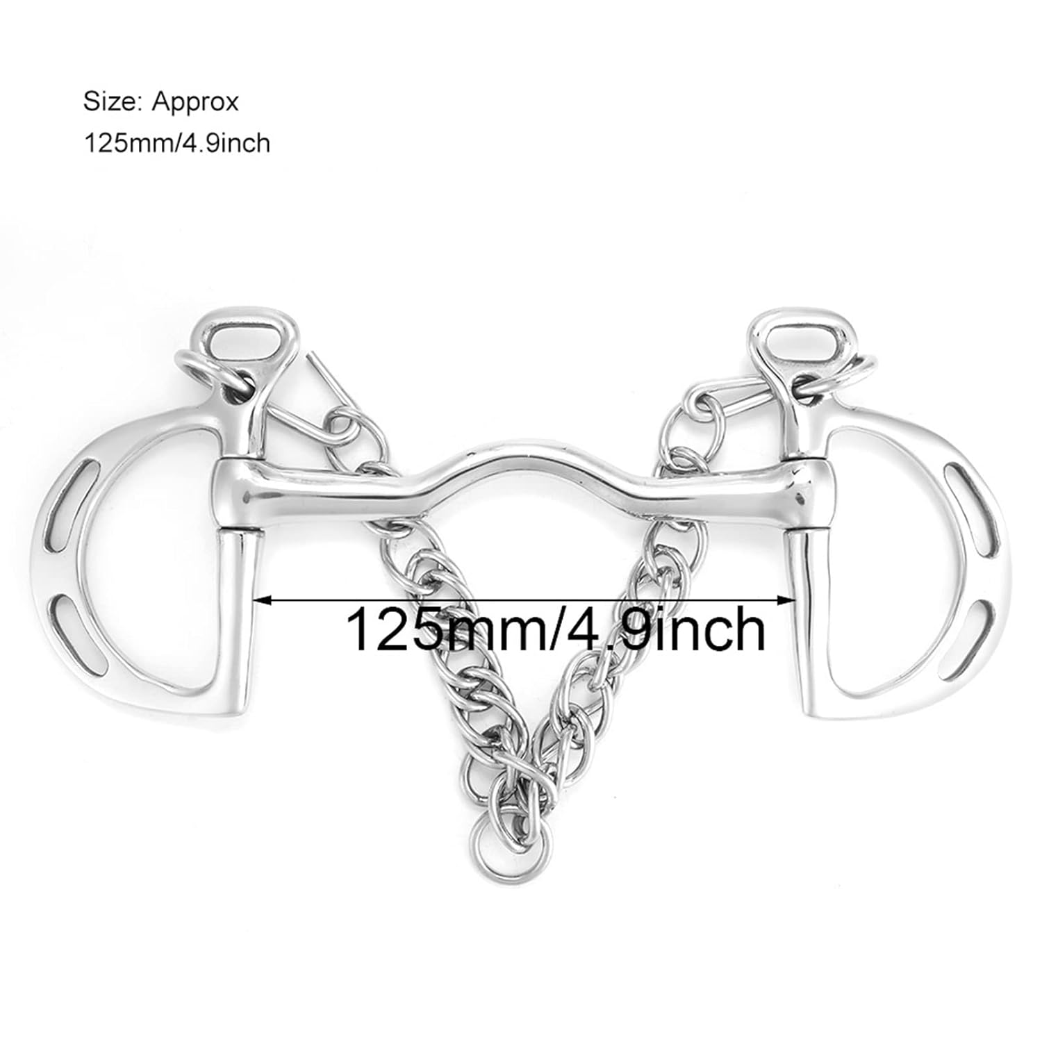 ZJchao Snaffle Bit, Stainless Steel Horse Bit Horse Mouth Low Port Mouth Chewing Roller Silver Stainless Steel Kimberwicke (#1)
