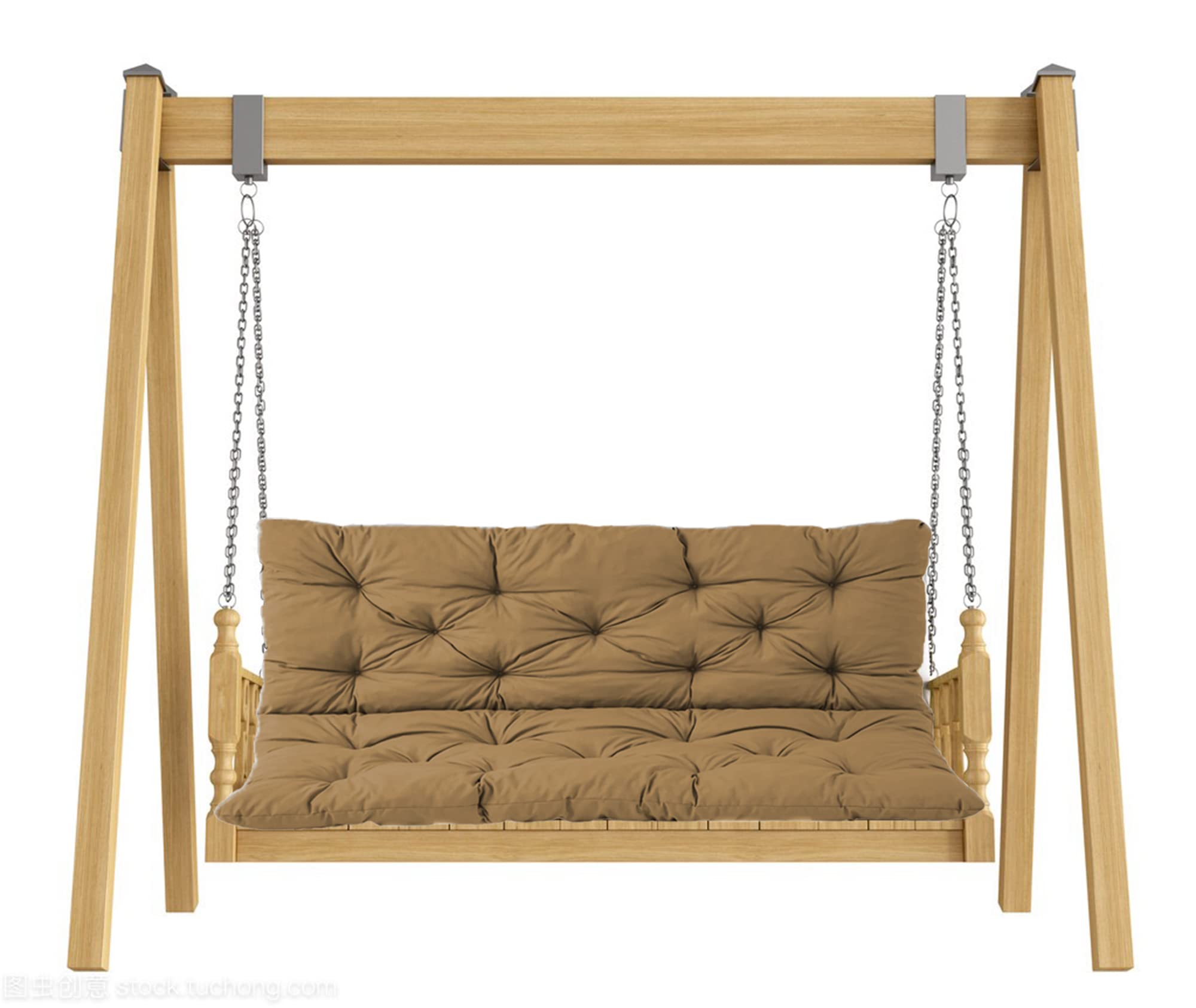Cuscino per dondolo da giardino kaki con schienale, 2-3 posti, cuscino per panca in legno, 100 x 100 x 8 cm, comodo accessorio per mobili da patio, per rilassarsi e divertirsi