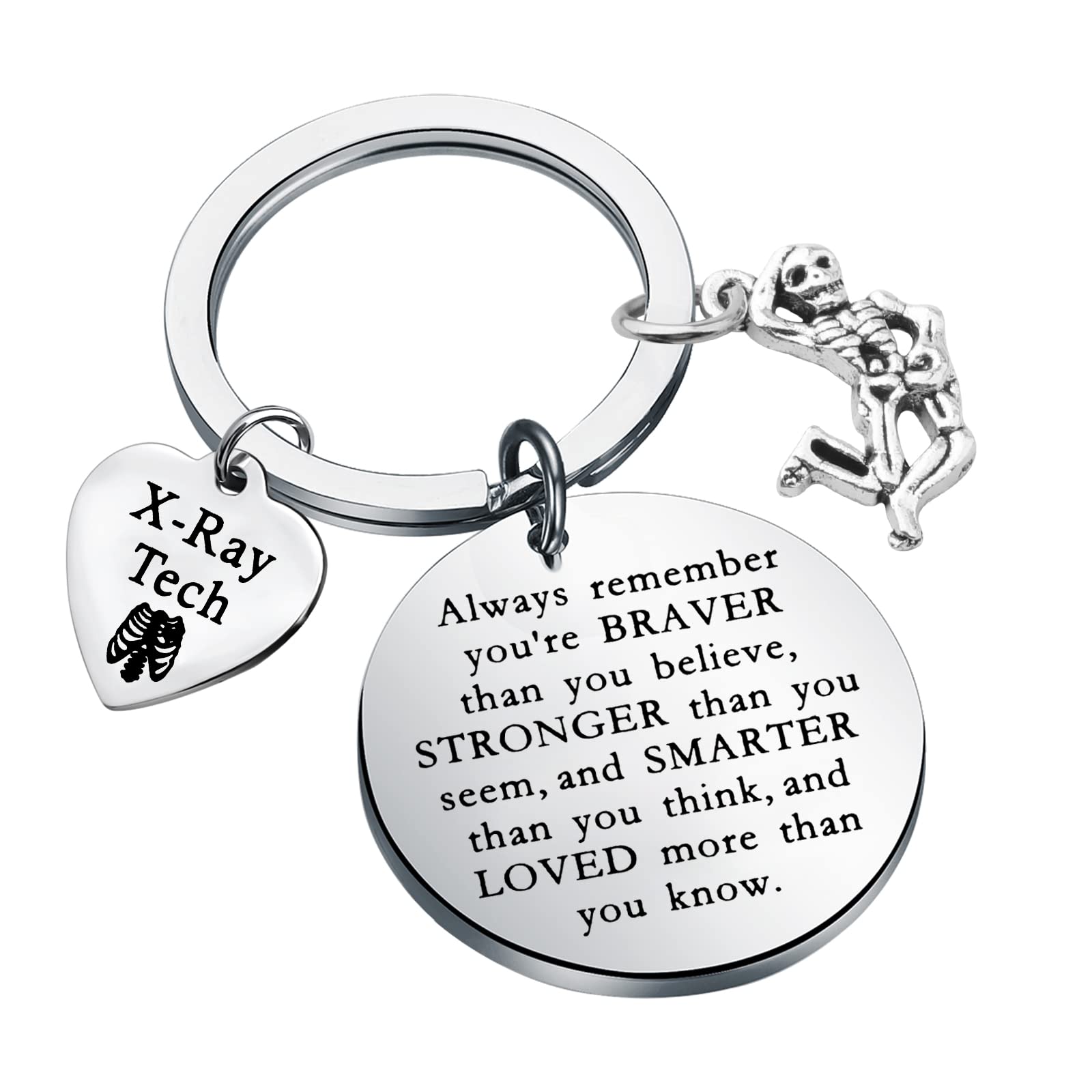 WSNANG X-ray Tech Gift Radiology Technologist Graduation Gift You Are Braver Stronger Smarter Than You Think Keychain