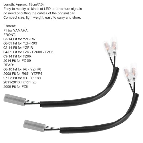 Miniatura 2 de Acouto para adaptadores de cableado de giro Convertidor de enchufe de giro de 7.5 pulgadas Reemplazo de piezas de motocicleta para YZF-R6 YZF‑R1 FZ6