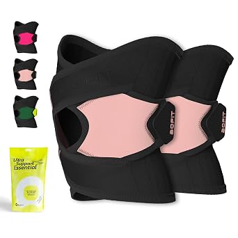 AOFIT Knee Brace for Women& Men 1 Pair, Knee Braces Wrap Adjustable Compression Sleeve Knee Support with Memory Stabilizers,Knee Support for Knee Pain Relief Meniscus Tear Pink 4XL