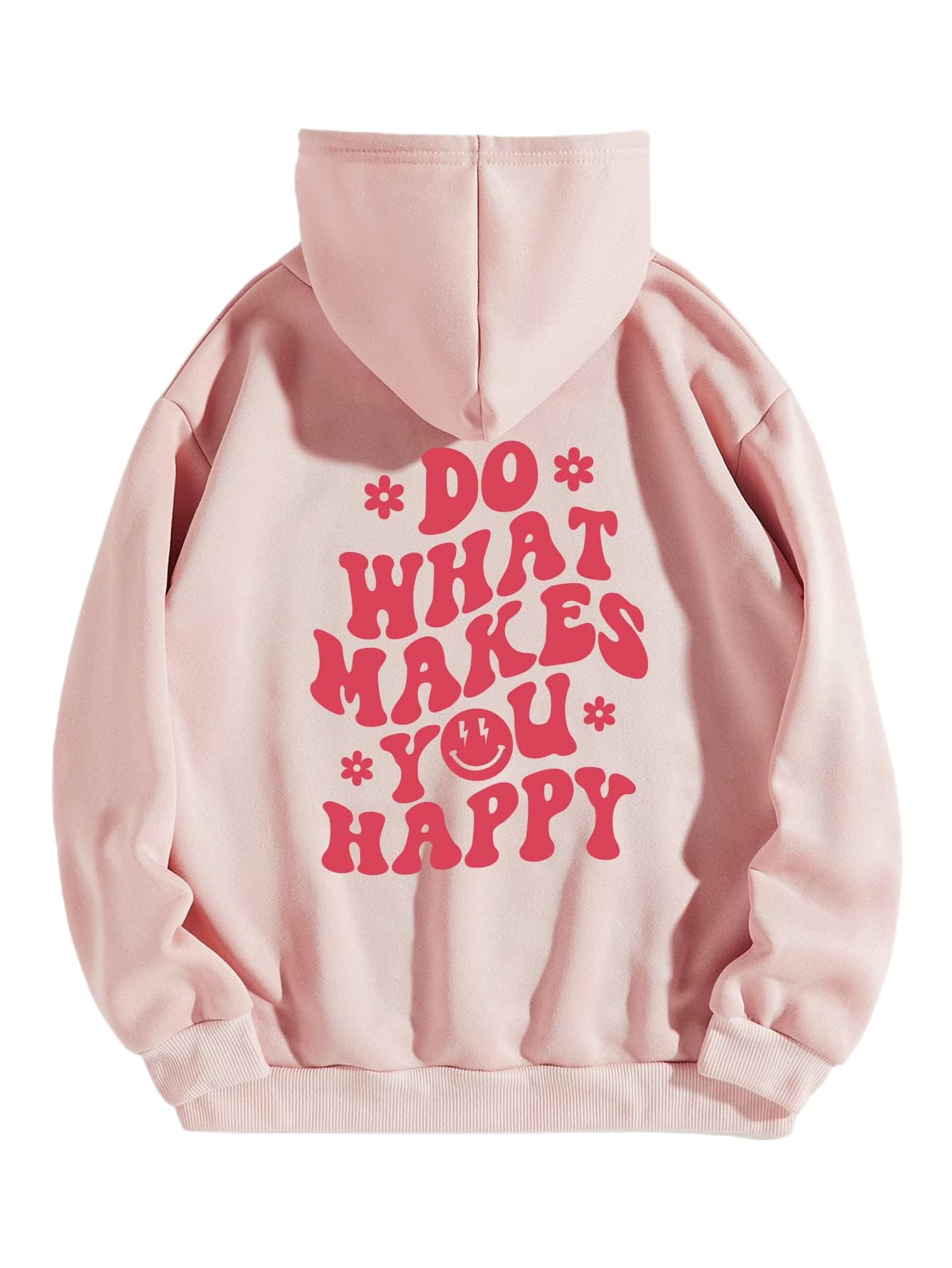 Floerns Women's Letter Graphic Print Long Sleeve Drawstring Hoodie Sweatshirt