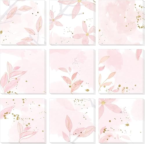 9 blocs de notas adhesivas de hojas bohemias notas adhesivas autoadhesivas para recordatorios estudio trabajo oficina escuela y hogar 9 estilos