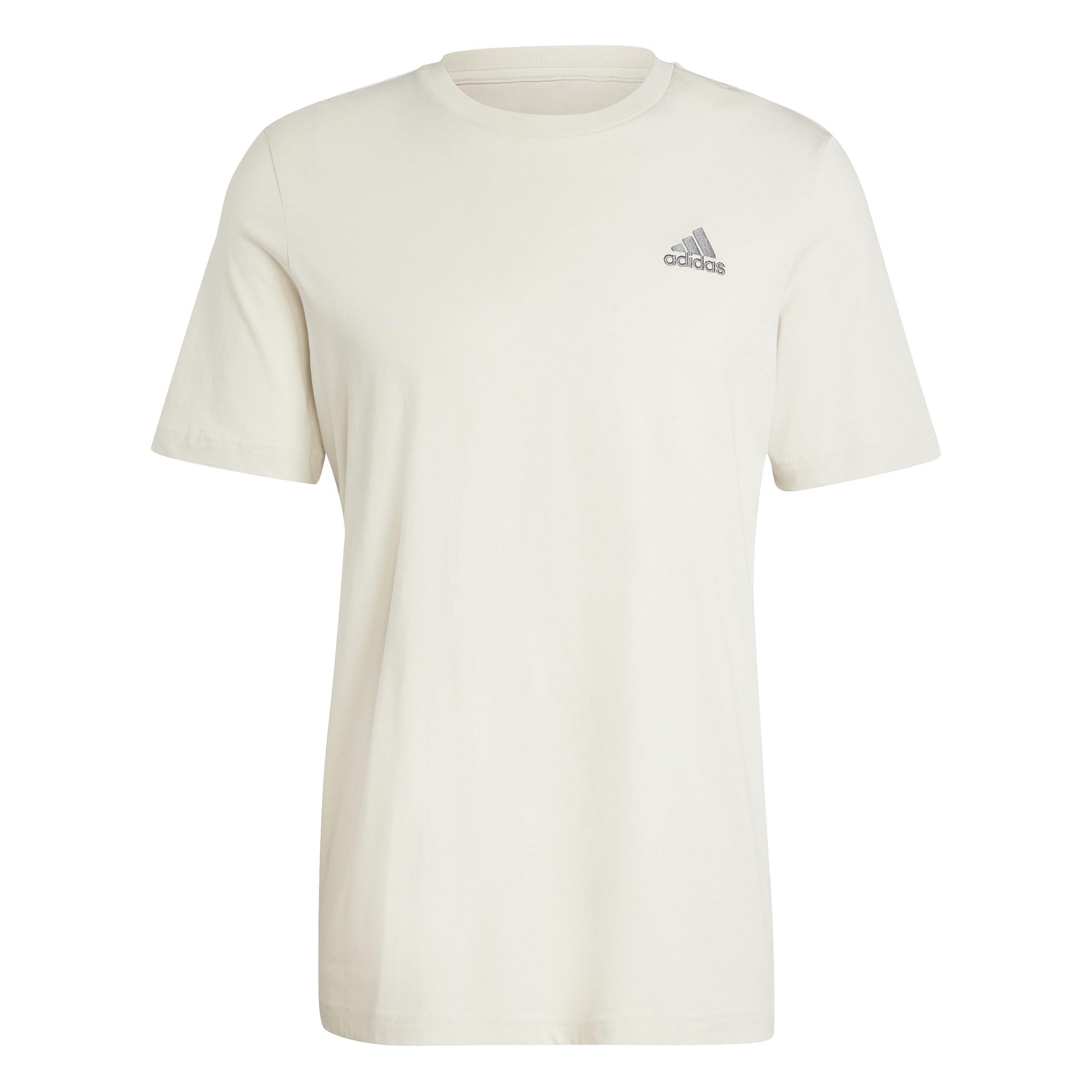 adidas Men's Essentials Single Jersey Embroidered Small Logo Tee, Alumina, M