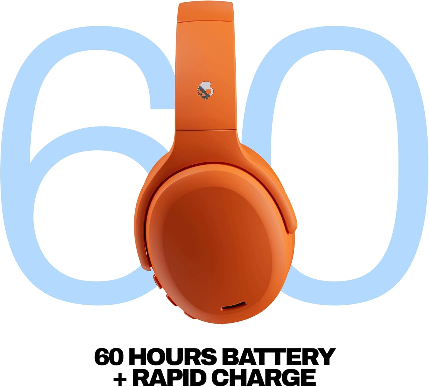 Skullcandy Crusher ANC 2 Wireless Over-Ear Bluetooth Headphones with Multi-Sensory Bass, Active Noise Cancelling, Up to 60 Hours Battery, Microphone for iPhone Android - Hazard