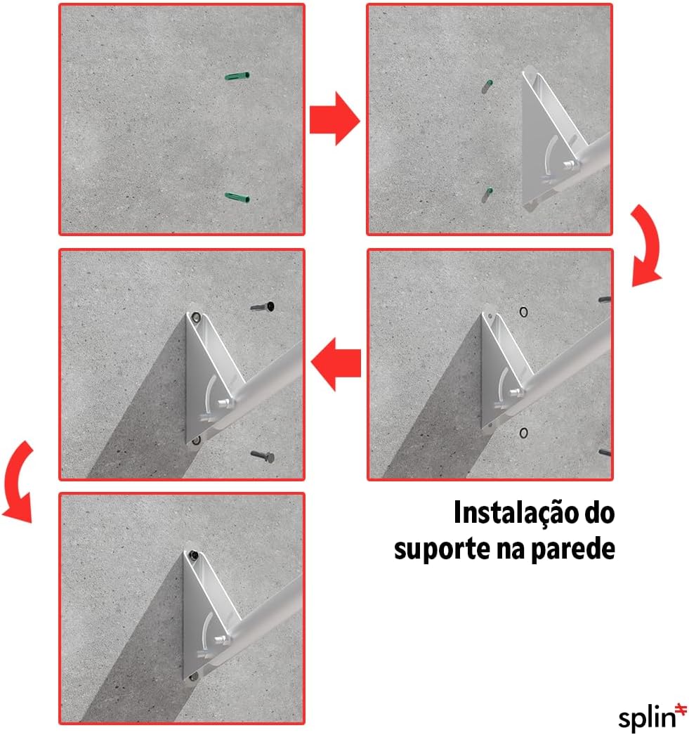 Splin Suporte Starlink Mini Gen4 de parede - articulável e com tubo de alumínio