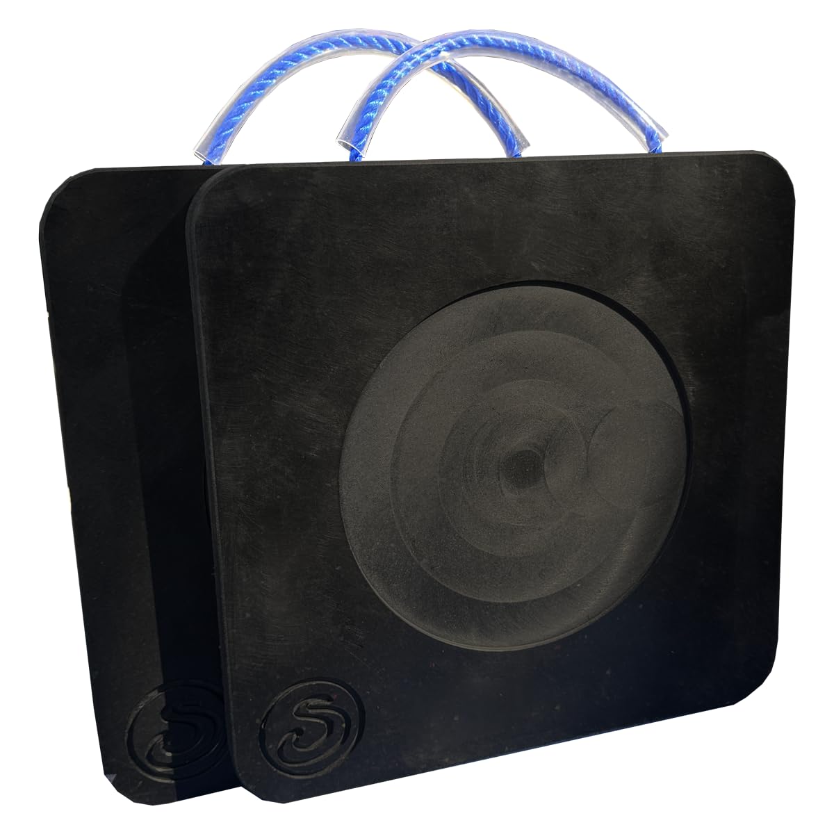Coppia di Basi d'Appoggio 50x50x5 cm, Piastre per Gru Portata fino a 50 ton, Ergonomiche e Facili da Trasportare, Pedane per Piedi Stabilizzatori 500x500x50 mm