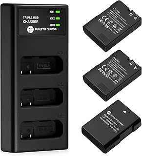 FirstPower EN-EL14 / EN-EL14a Battery 3-Pack and Triple Slot Charger for Nikon D3500 D3400 D3300 D3200 D3100 D5600 D5500 D5300 D5200 D5100 DF Coolpix P7000 P7100 P7700 P7800 Cameras