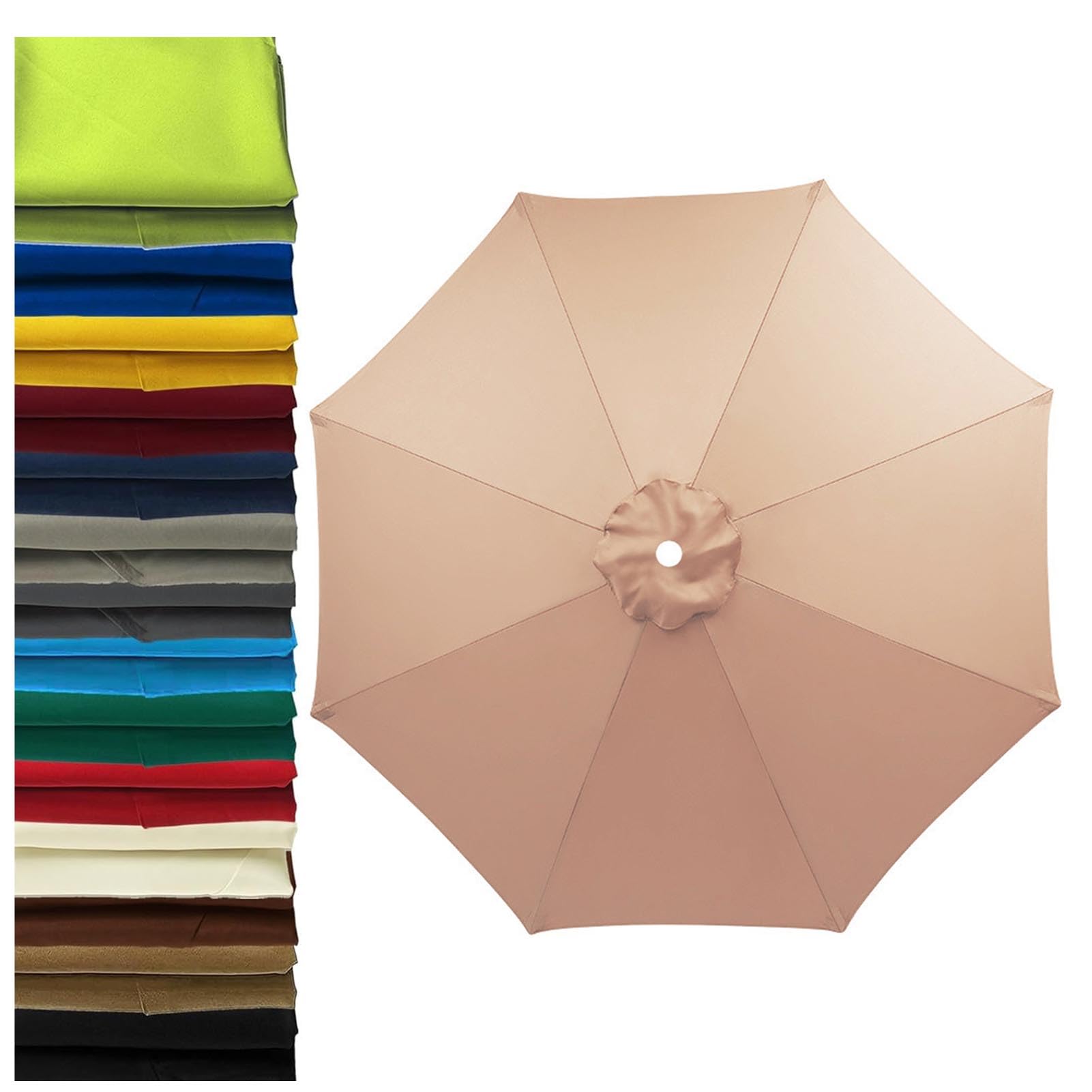 2m-3.5m Replacement Parasol Canopy 6 Ribs/8 Ribs Parasol Replacement Canopy, UPF 50+ Garden Parasol Replacement Canopy, Garden Umbrella Replacement Cover (Brown A,8ribs:2.7m/8.8ft)