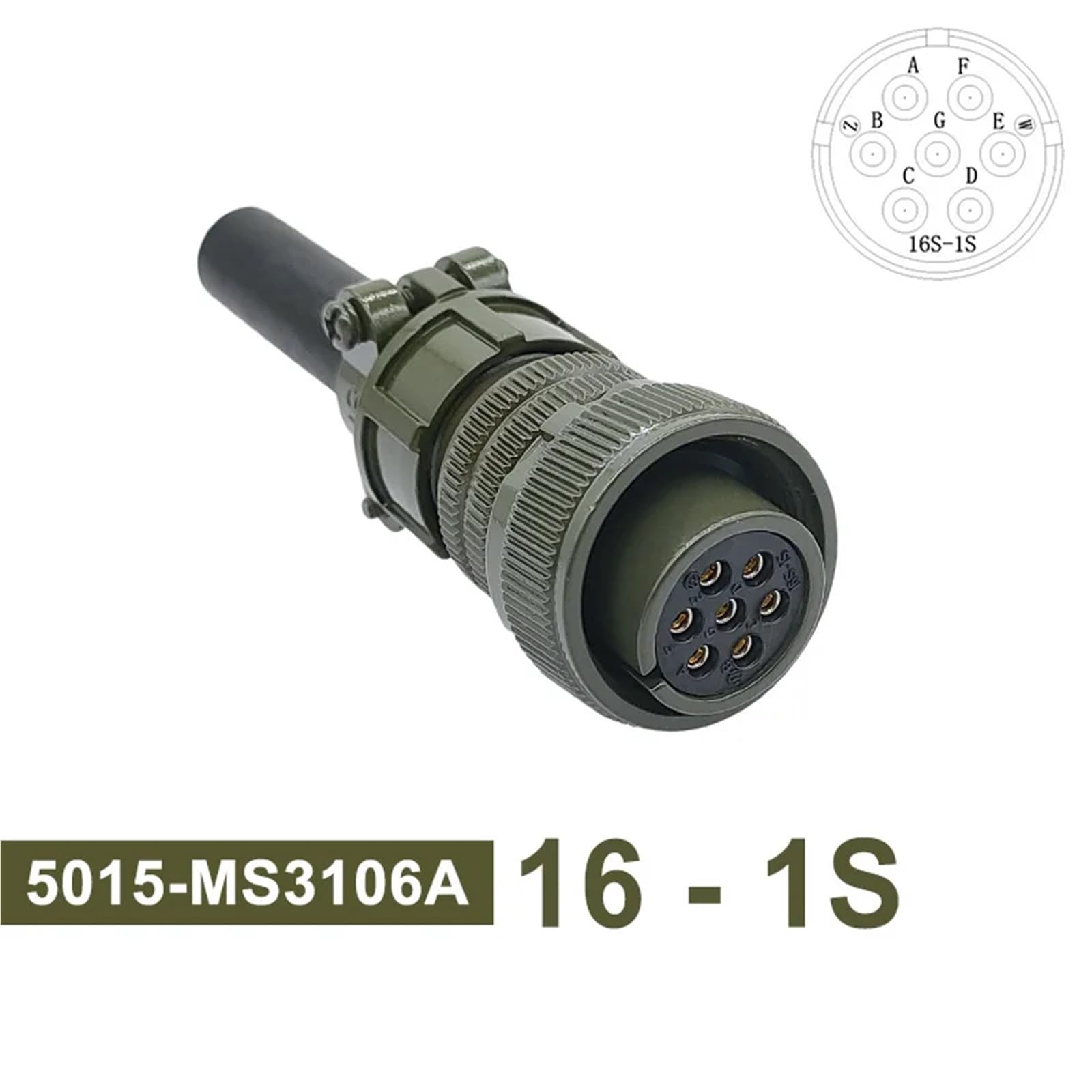 Conector circular 5015 MIL STD 16S-1 16S-8 enchufes 7pin 5pin MIL-C MS3102 MS3106 MS3108 1 Uds(Plug 3106 16-1S)