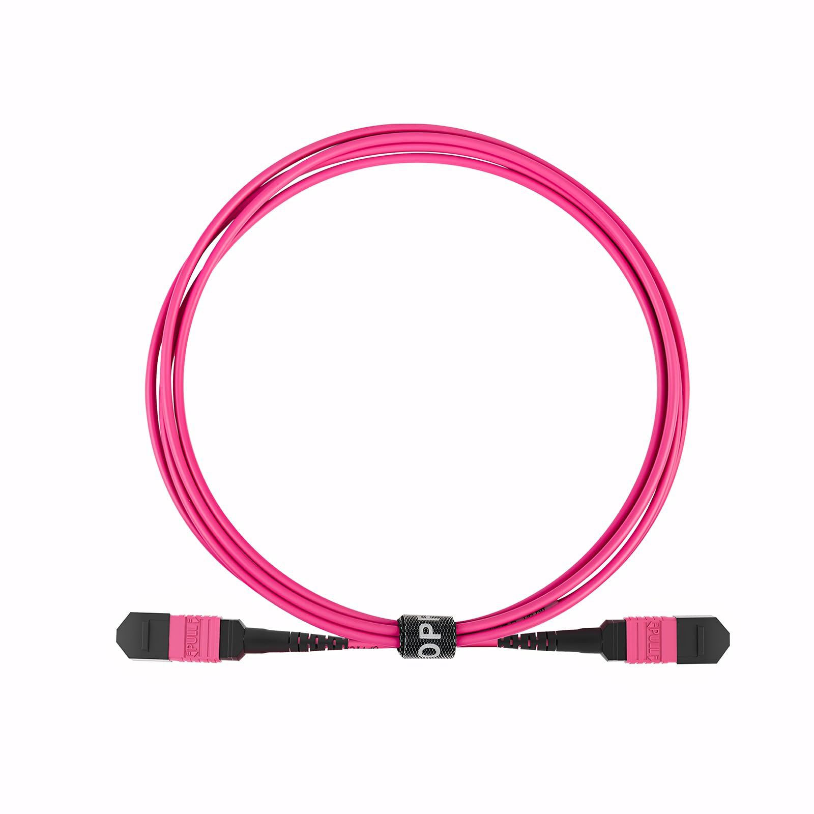 OPFI® MPO Fiber Cable, Male to Female, 12 Fibers, Multimode-OM4, Magenta, for 40G QSFP+/100G QSFP28 transceiver, MTP Compatible. Type B, 9.7m (32ft).
