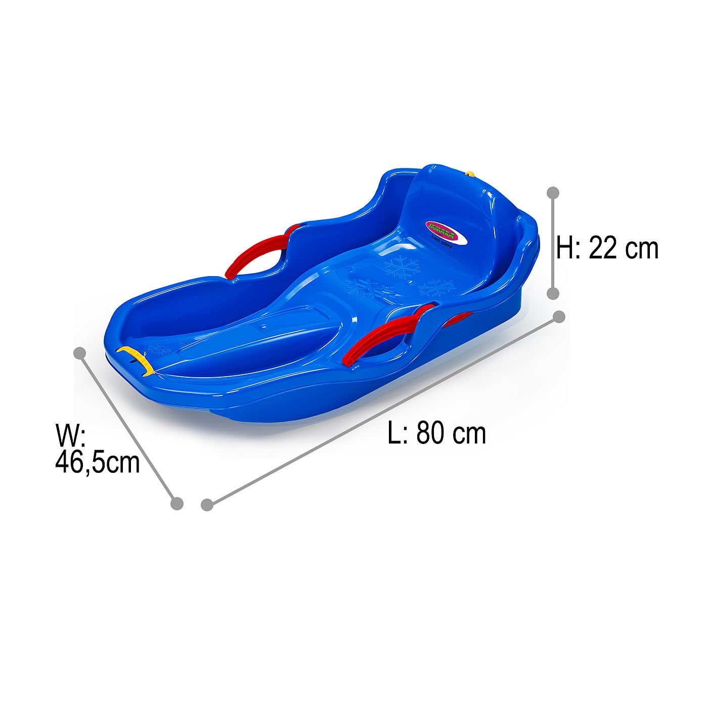 JAMARA 460539 Snow Play Bob Comfort 80 cm avec Frein – Direction par Levier de Frein, Construction aérodynamique, Plastique Durable, résistant aux Chocs, siège Ergonomique, Bleu,