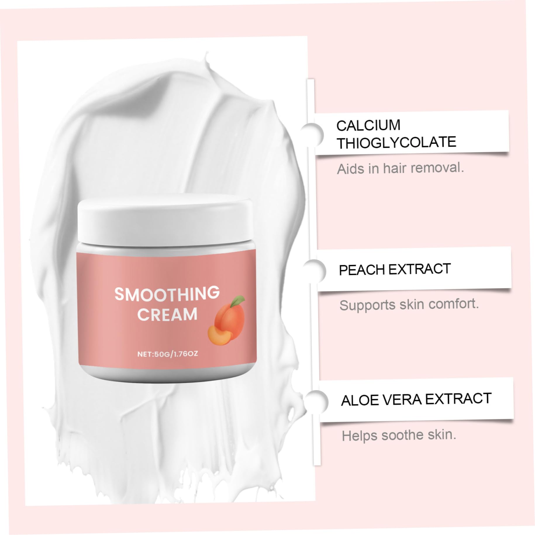 Crema depilatoria viso per donna, 2 pezzi Crema depilatoria viso per donna Formula delicata Labbro pesca per pelle liscia efficace, 50g