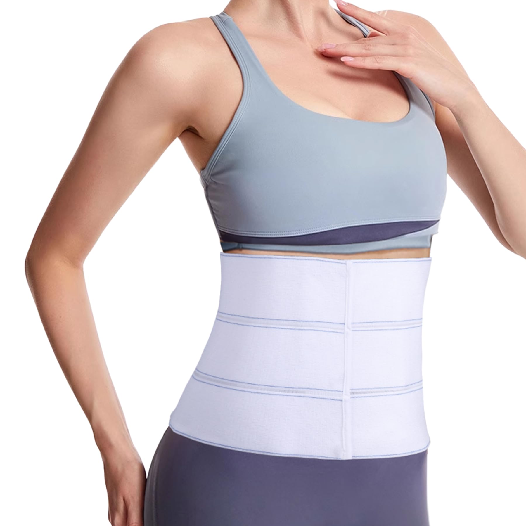 Cozyhealth Elastic Universal Post Surgery Abdominal Binder Lower Waist Support Belt, Wide Belly Girdle Postpartum Stomach Surgical Compression Belly Band for Men and Women (3 Panel - 9", X-Large)