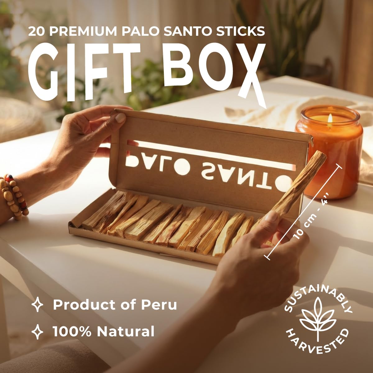 Palo Santo Sticks 20-Pack dal Perù (non Ecuador) per sbavature e meditazione