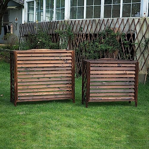 Air Conditioner Fence for Outside Units Wooden Air Conditioner Outer Cover Hidden Air Conditioning Privacy Screen Fences for Garden Patio Lawn Trash Can Enclos - Image 6
