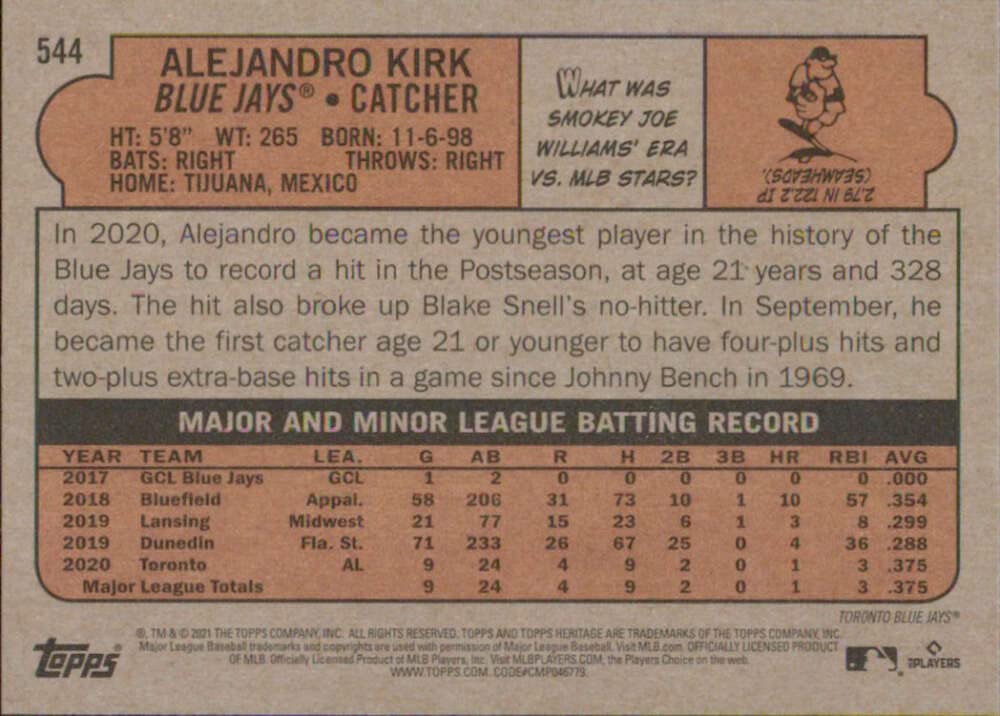 Amazon.com: 2021 Topps Heritage High Number Baseball #544