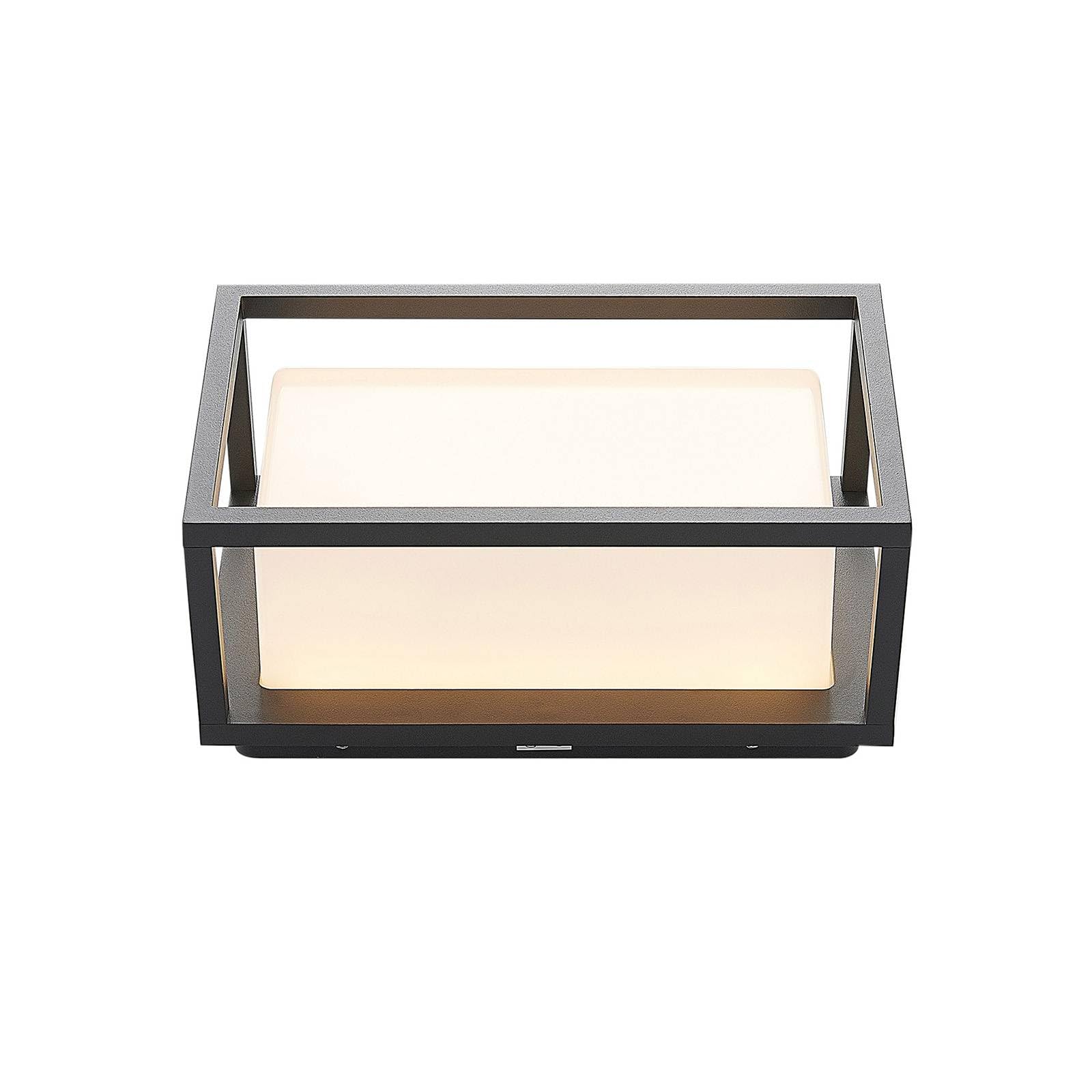 Lucande Black Led Outdoor Wall Light Ilirian (Modern) In Made Of Aluminium (1 Light Source,) From Wall Lamp For Exterior/Interior Walls, House Terrace Und Balcony