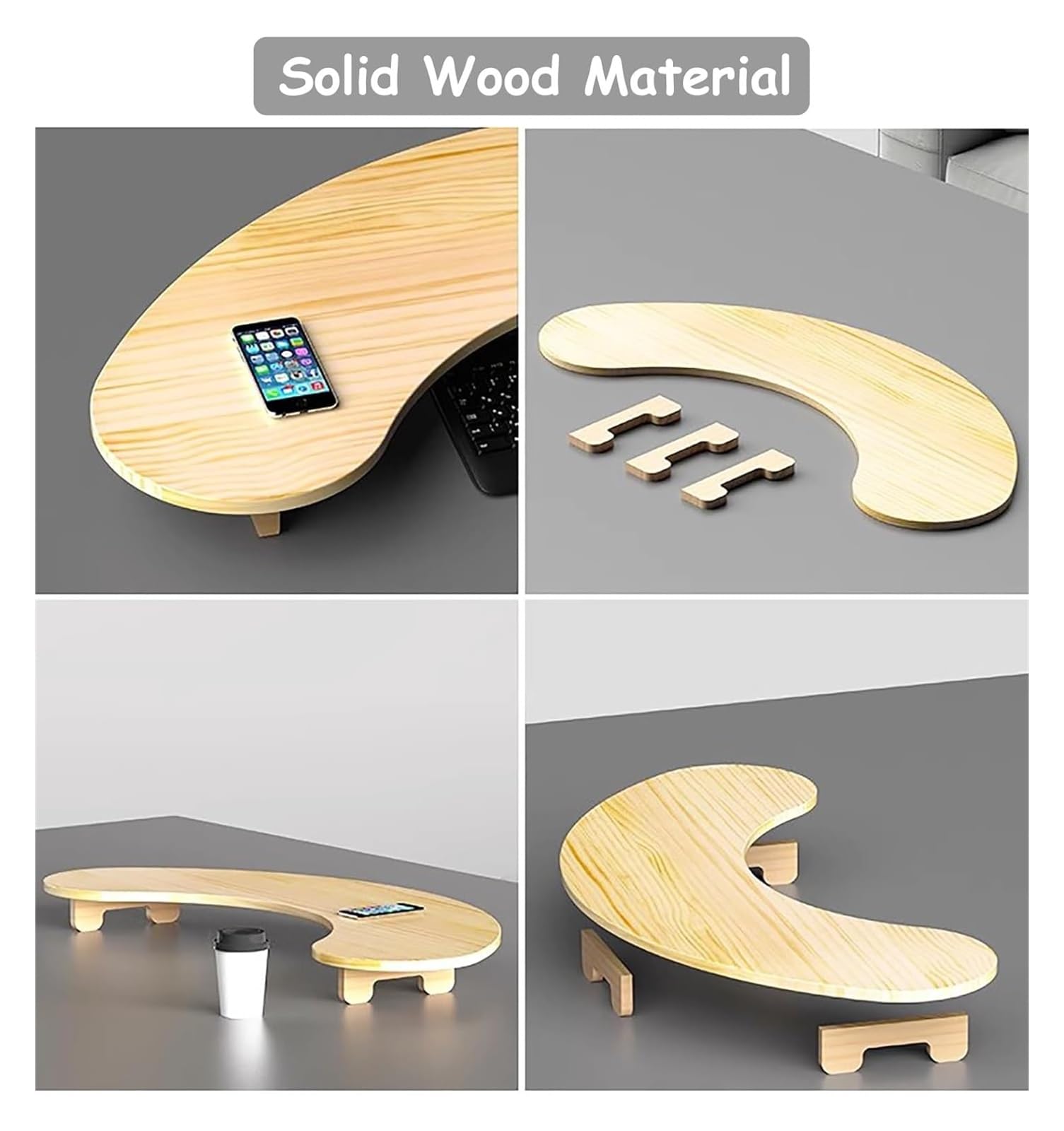 Platzsparender Monitorständer aus Holz für Laptops und Notebooks, einfache Montage, 7,6 cm Höhe, Schreibtisch-Regal für verbesserte Ergonomie und aufgeräumten Arbeitsplatz