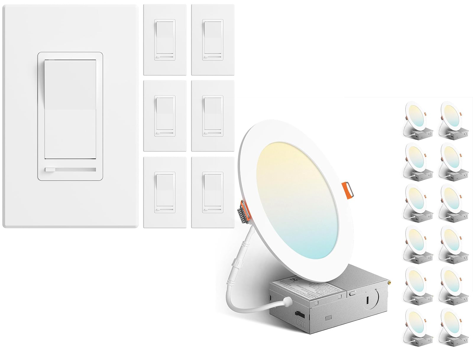 Amico 6 Pack Dimmer Light Switch 12 Pack 6 Inch 5CCT Ultra-Thin