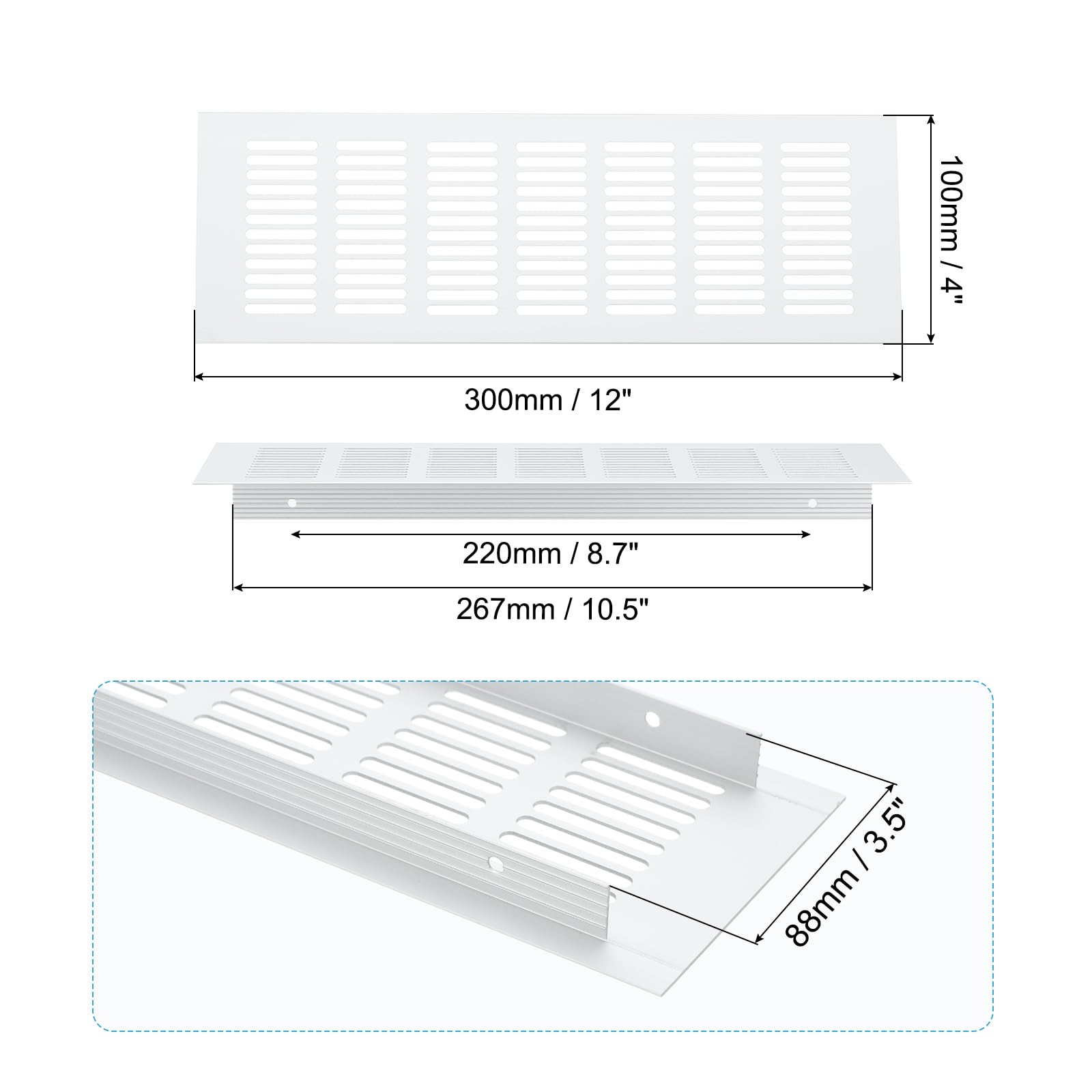 PATIKIL 12 x 4 Inch Door Air Vent Cover - Image 2