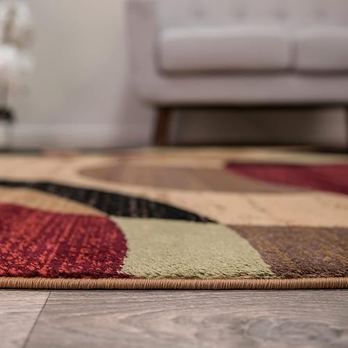 Miniatura 5 de Rugshop - Alfombra contemporánea y abstracta con círculos, perfecta para zonas muy transitadas, como tu sala de estar, dormitorio, oficina en casa o