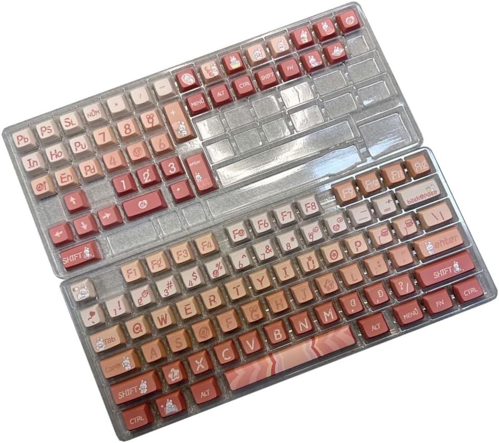 PBT Keycaps Set Color Theme Keycap XDA Profile for 64/96/104/108 Layouts Mechanical Game Keyboards Keycaps