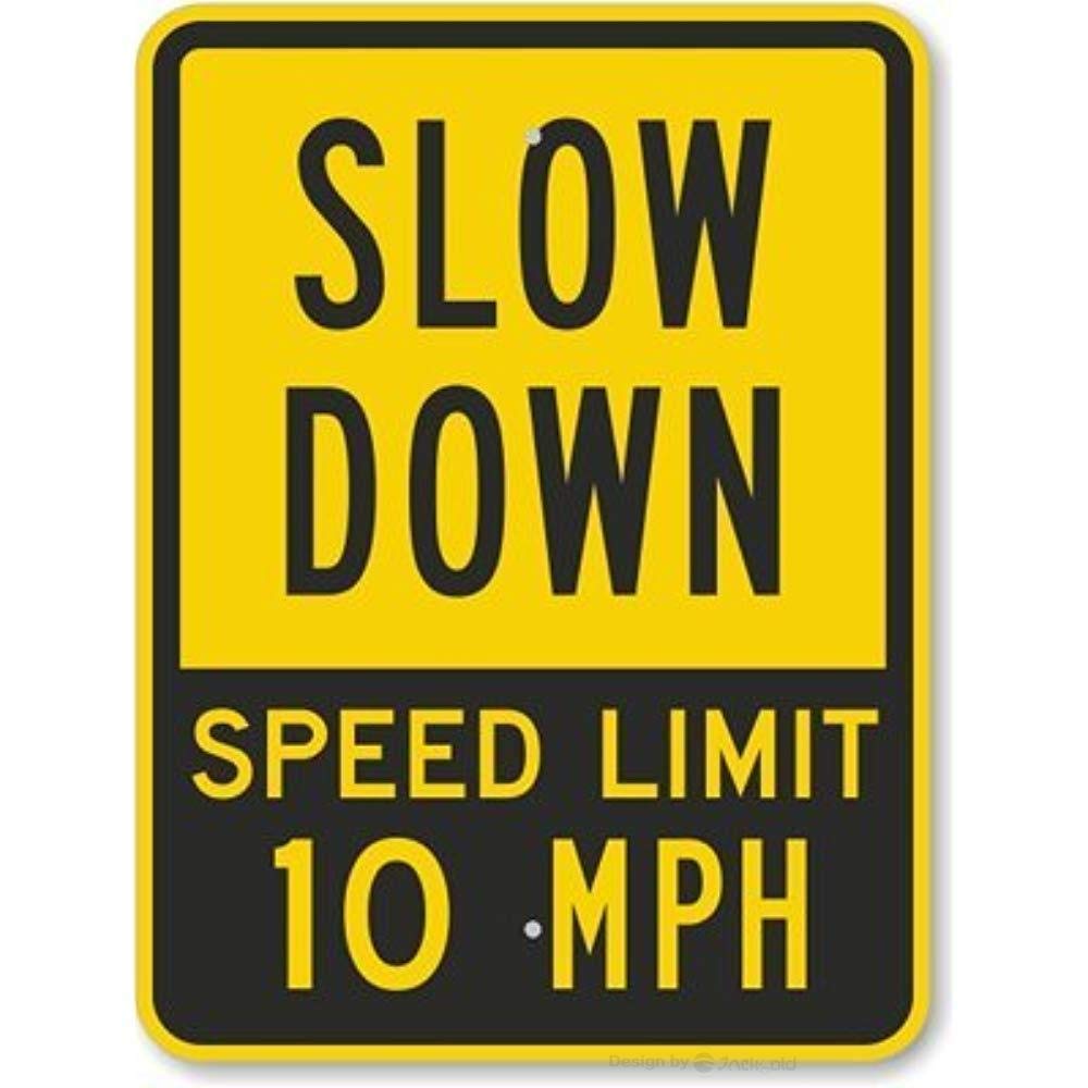 10 MPH Speed Limit Heavy Duty Aluminum Outdoor Street Warning Sign 8x12 Inch