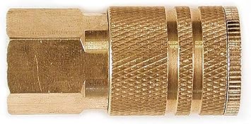 Primefit IC1414FB6 1/4-Inch Industrial 6-Ball Brass Coupler with 1/4-Inch Female NPT