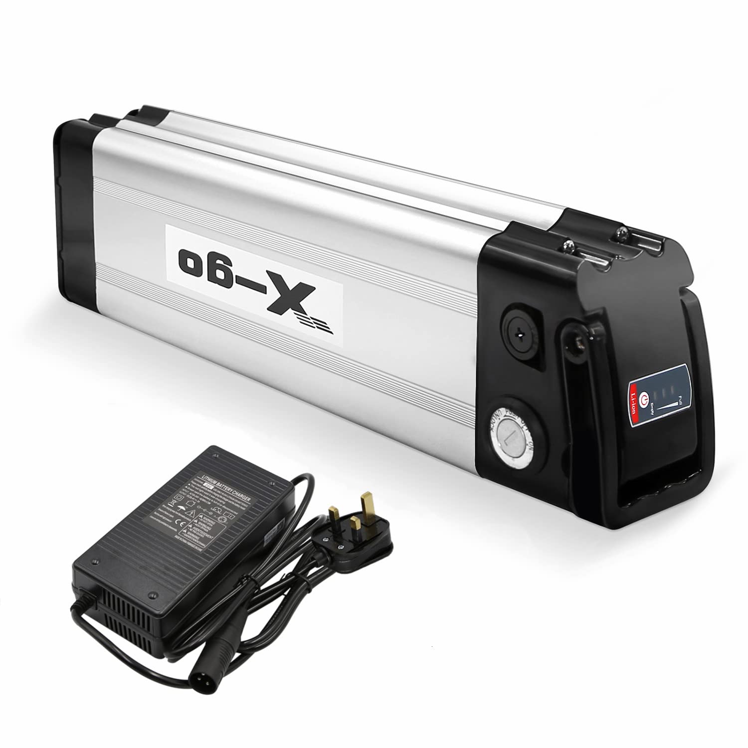 X-go 48V 13AH Ebike Battery, Folding Bike Discharge Electric Bicycles With Charge For 200W 250W 350W 500W 750W (48V 13AH 2Port)