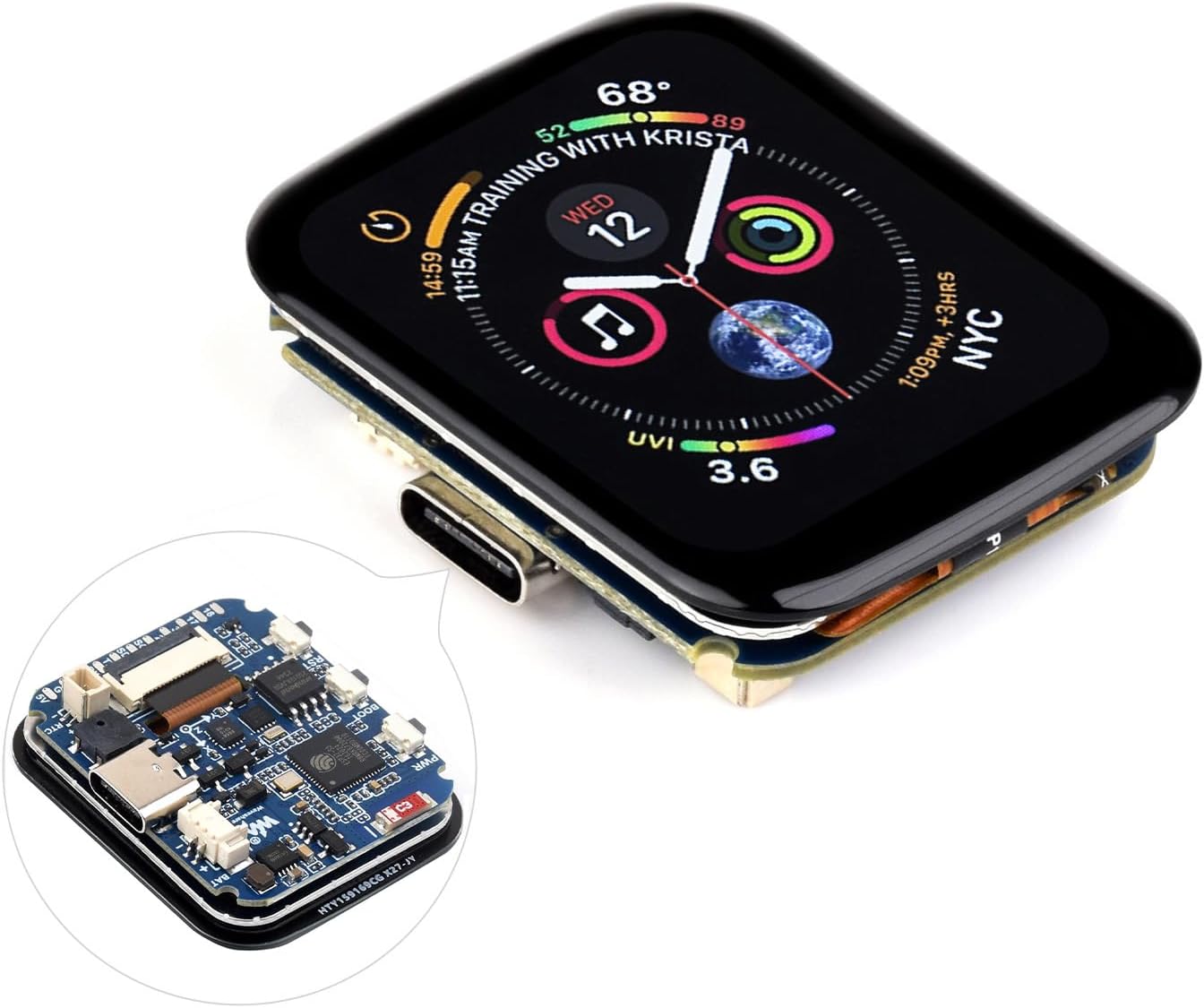 ESP32-S3 1.69inch Touch Display Development Board, 240×280 Pixels, Micro LCD Display with ESP32-S3, 262K Color, Compact Size, Accelerometer and Gyroscope Sensor