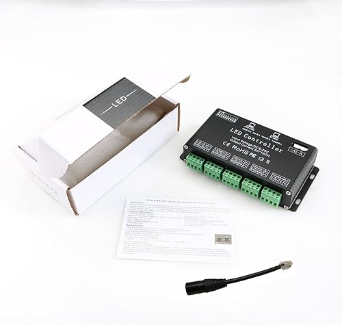 Miniatura 3 de AMKI Controlador de decodificador LED DMX 512 para controlador de atenuador de luz de tira de cinta RGB (12 canales)