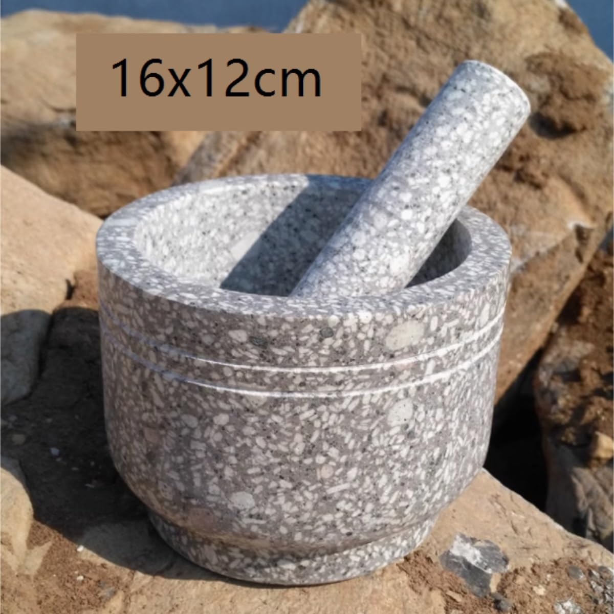 Mortero para Machacar Y Triturar Juego De Mortero De Piedra, Machacador De Ajo, Tarro De Molienda, Machacador De Ajo, Trituradora