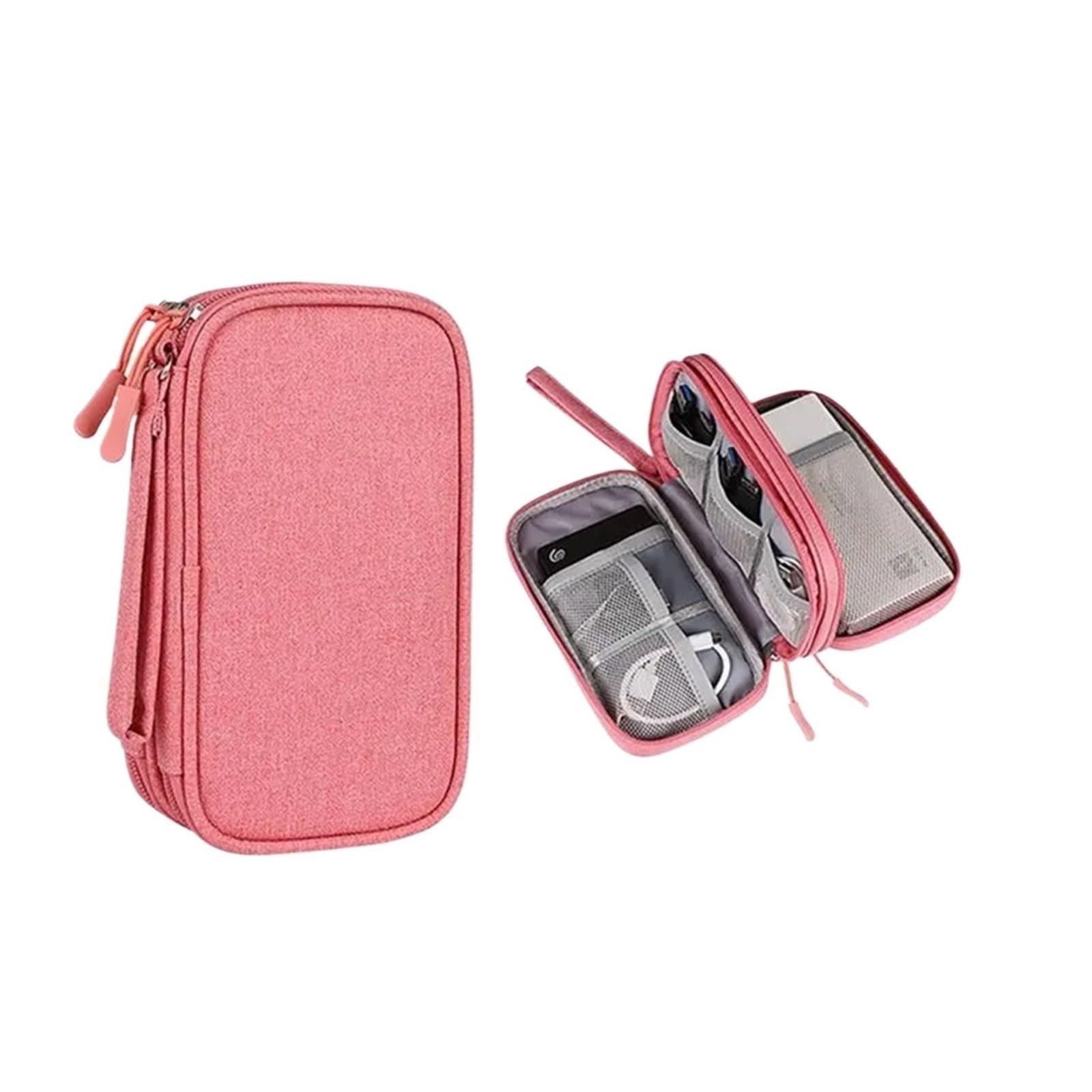 Akcesoria Torba organizatora, Cable Organizer Bag Pack Of 2 Multicolor 11x19cm(Pink)