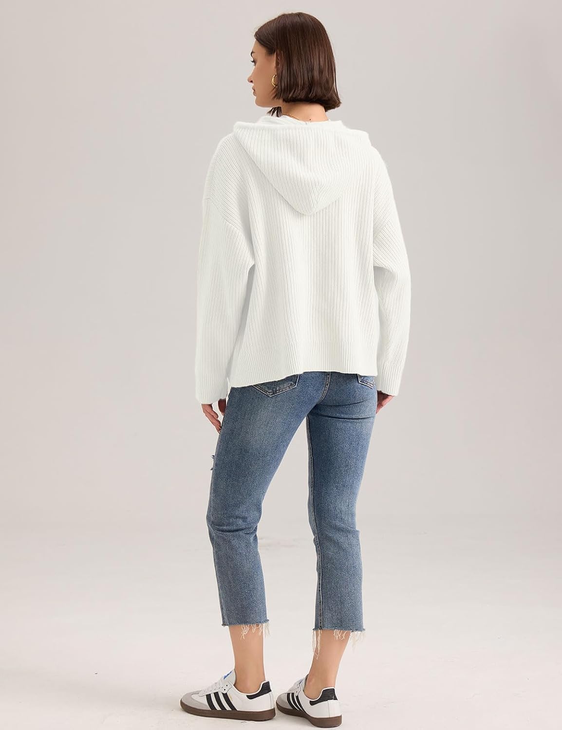 Cardigan Sweaters for Women with Zip Up Hoodie Long Sleeve Drawstring Chunky and Oversized Cardigan - Image 8