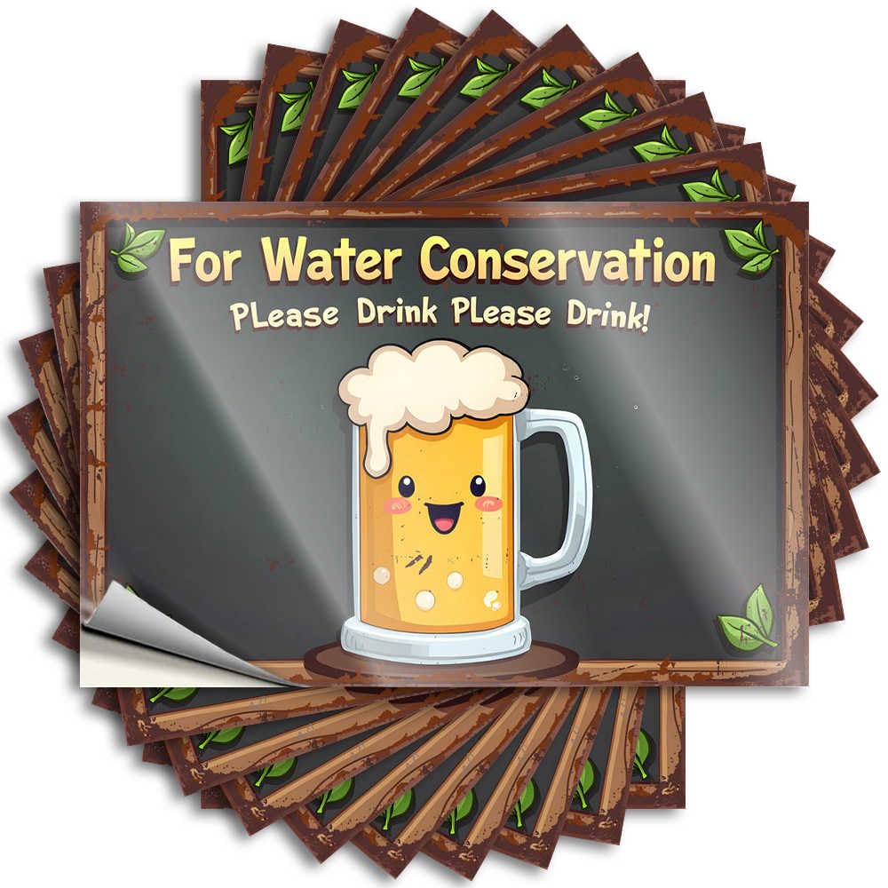Hot Sports Stickers - Drink Up: A Fun Way to Conserve Water! Hard Waterproof Vinyl Sticker(8X12CM)