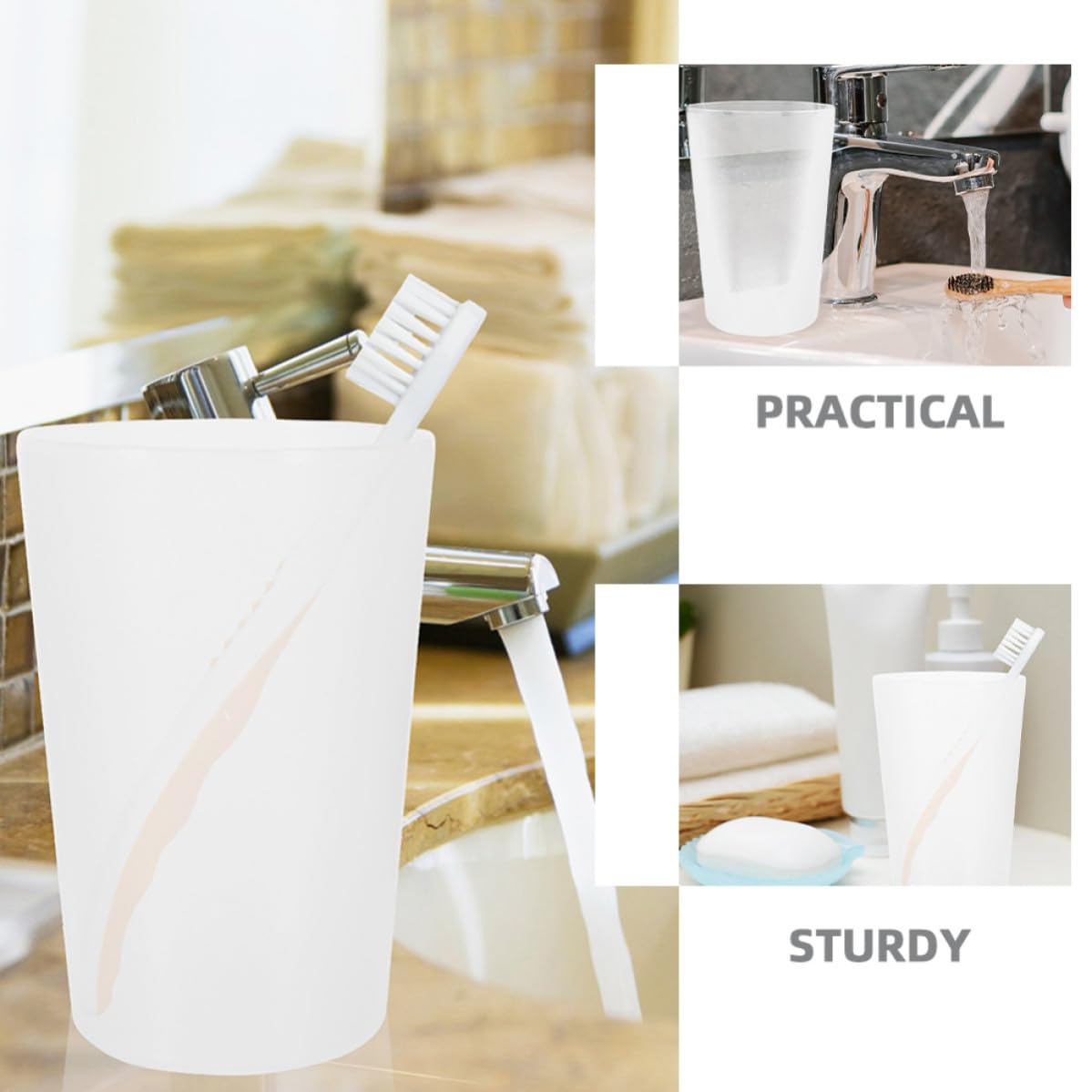 GAROZAT 12-częściowy plastikowy zestaw łazienkowy, minimalistyczny design, łatwy w użyciu uchwyt na szczoteczki do zębów i dozownik do płukania jamy ustnej, do codziennej higieny i nizacji