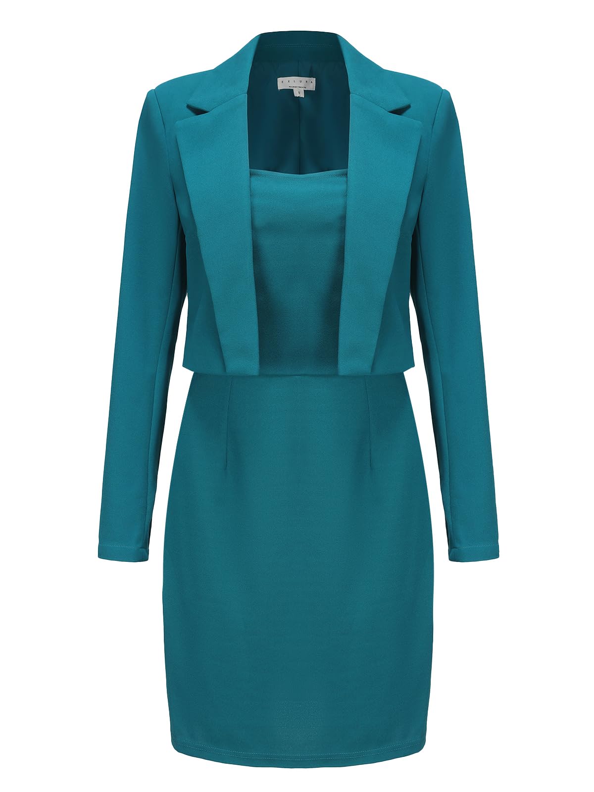 EXLURA Women's Professional Business Lightweight Blazer Dress Suit Sets 2 Piece Work Office Fashion Outfits