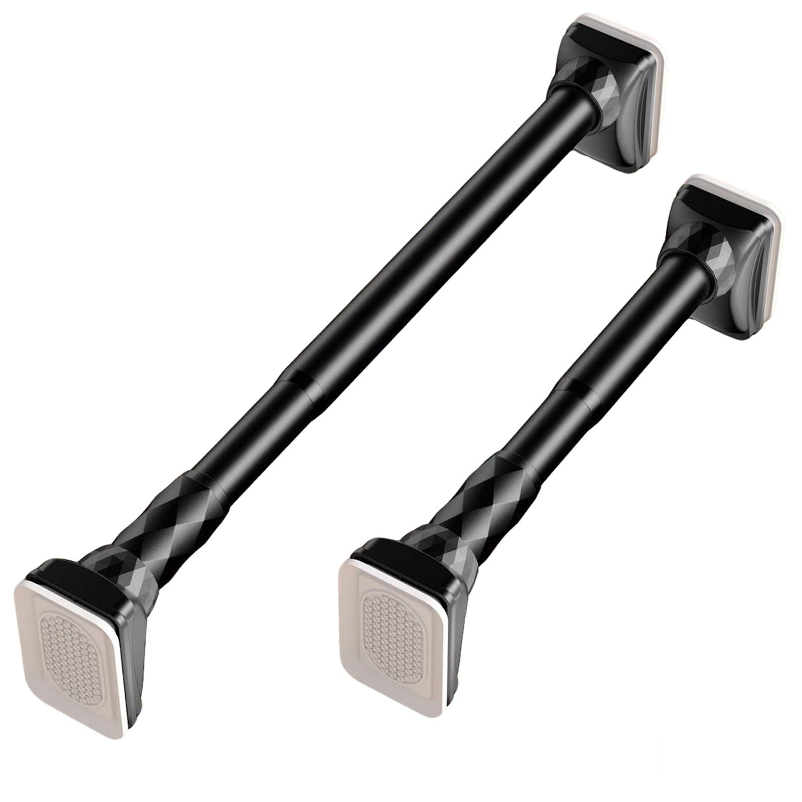 GLDYTVF Adjustable Stainless Steel Shower Curtain Rod No Drill Tension Pole 33mm Fits 110-190cm Perfect for Bedroom & Living Room Stylish Black Finish