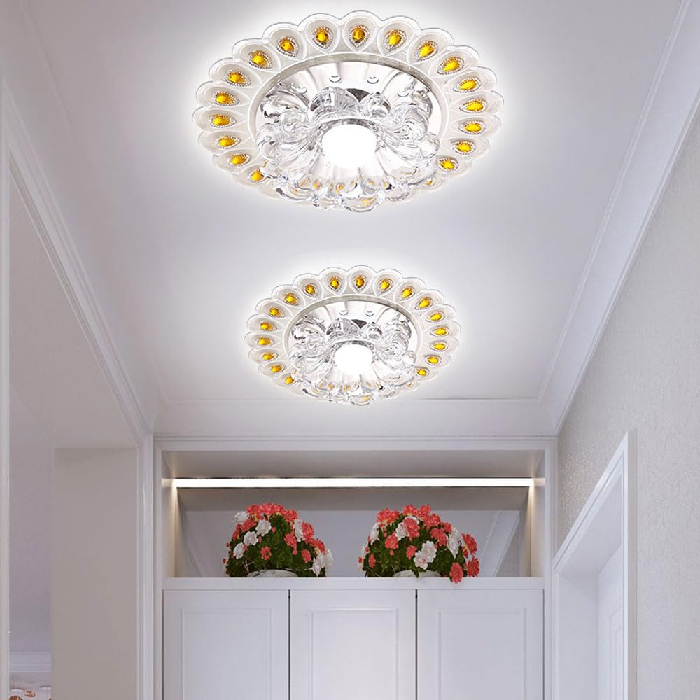 Paquete de 7 focos LED empotrables de Cristal Regulables para Techo, Ideales para Sala de Estar, Pasillo e iluminación Interior del hogar. Foco LED empotrable Moderno de 5 W c,