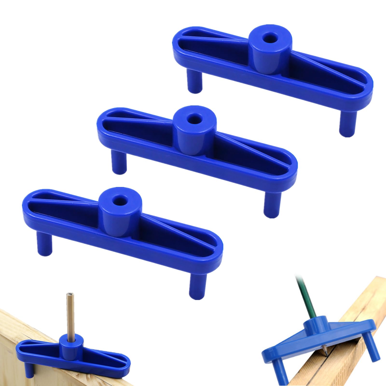 Yimluofa 3 Pack Center Finder Professional Center Scriber Woodworking Marking Gauge Scribe Tool Center Marking Tool for Woodworking,Blue