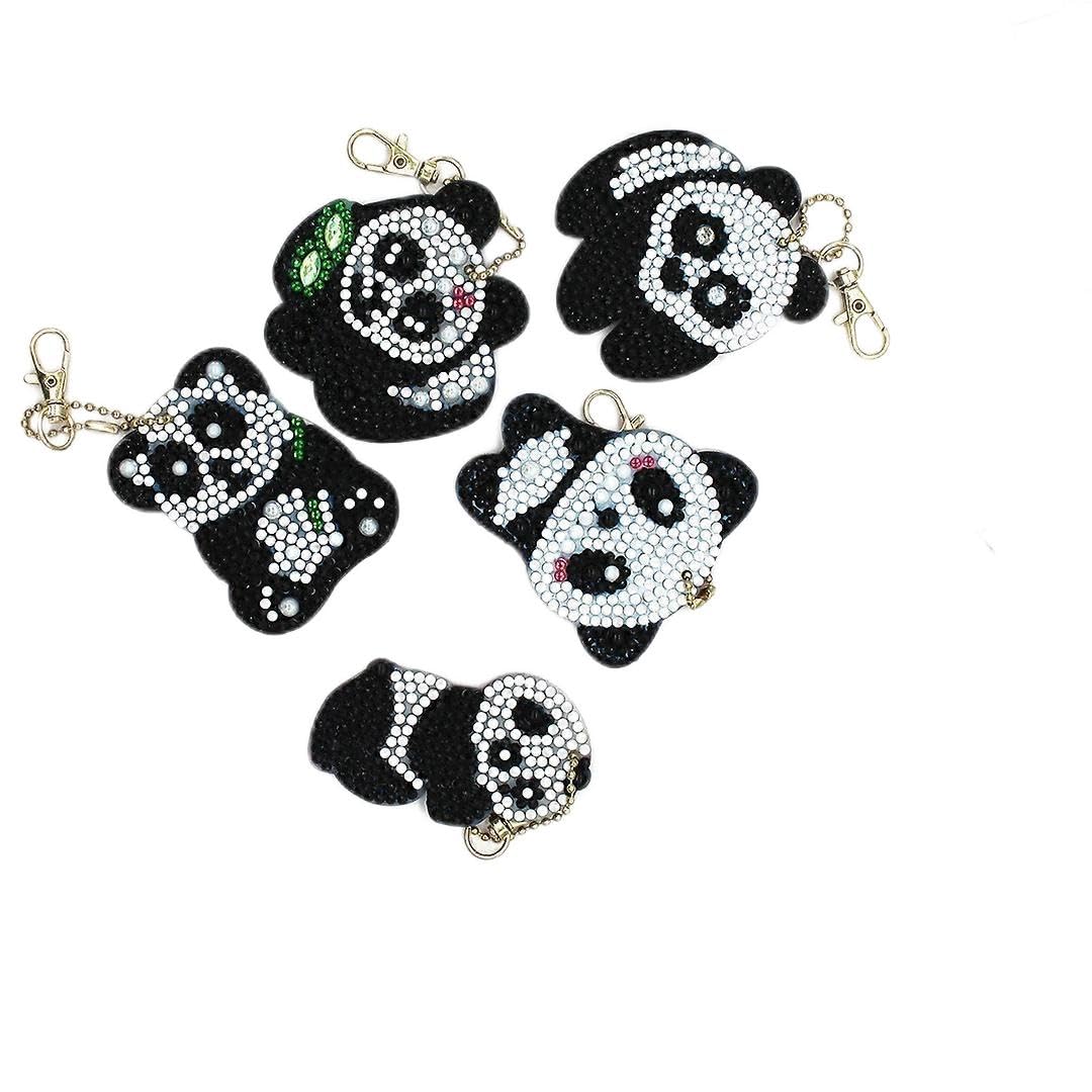 Dww-Full DIY diamentowy obraz, brelok do kluczy (YSK059 Panda), DIY, diamentowy kryształ górski, płótno haft krzyżykowy, malowanie według numerów, dorośli dzieci