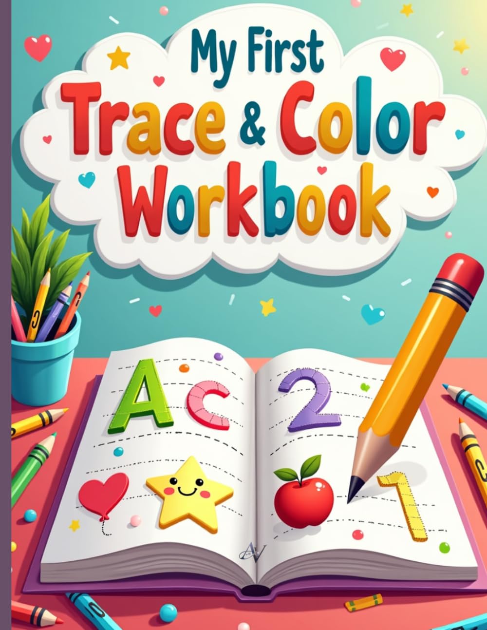 My First Trace & Color Workbook: Learn the Alphabet A–Z and Numbers with Tracing and Coloring Activities for Kids Ages 3–6