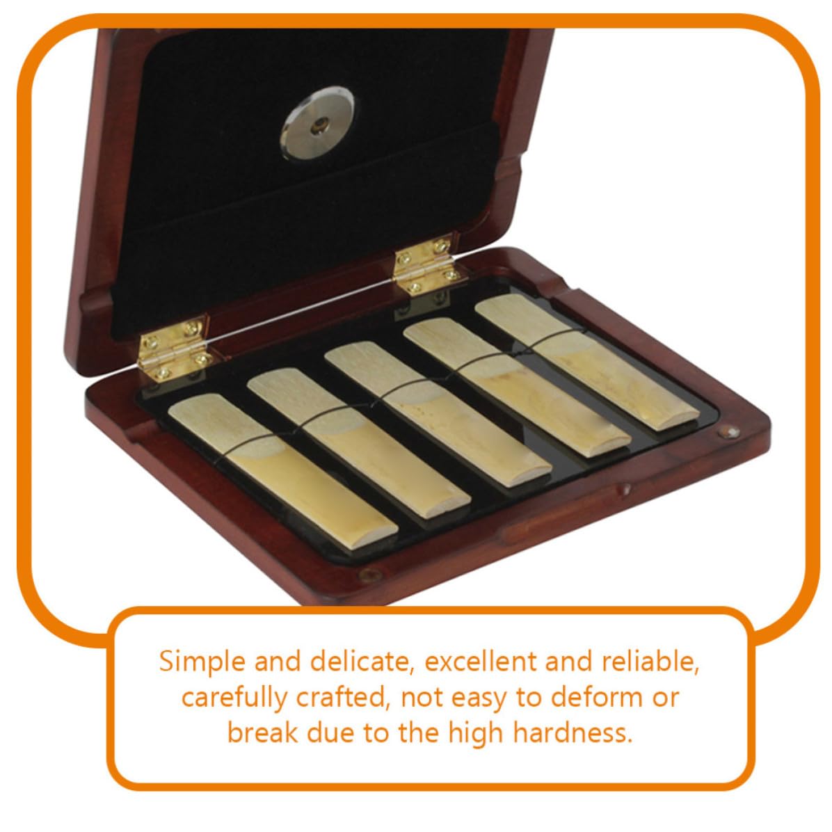 VALICLUD 5 Pezzi Scatola Porta Ance per Oboe, Reed Case in Legno con Igrometro, Custodia per Ance per Strumento Musicale, Accessorio per Oboe e Sassofono/clarinetto