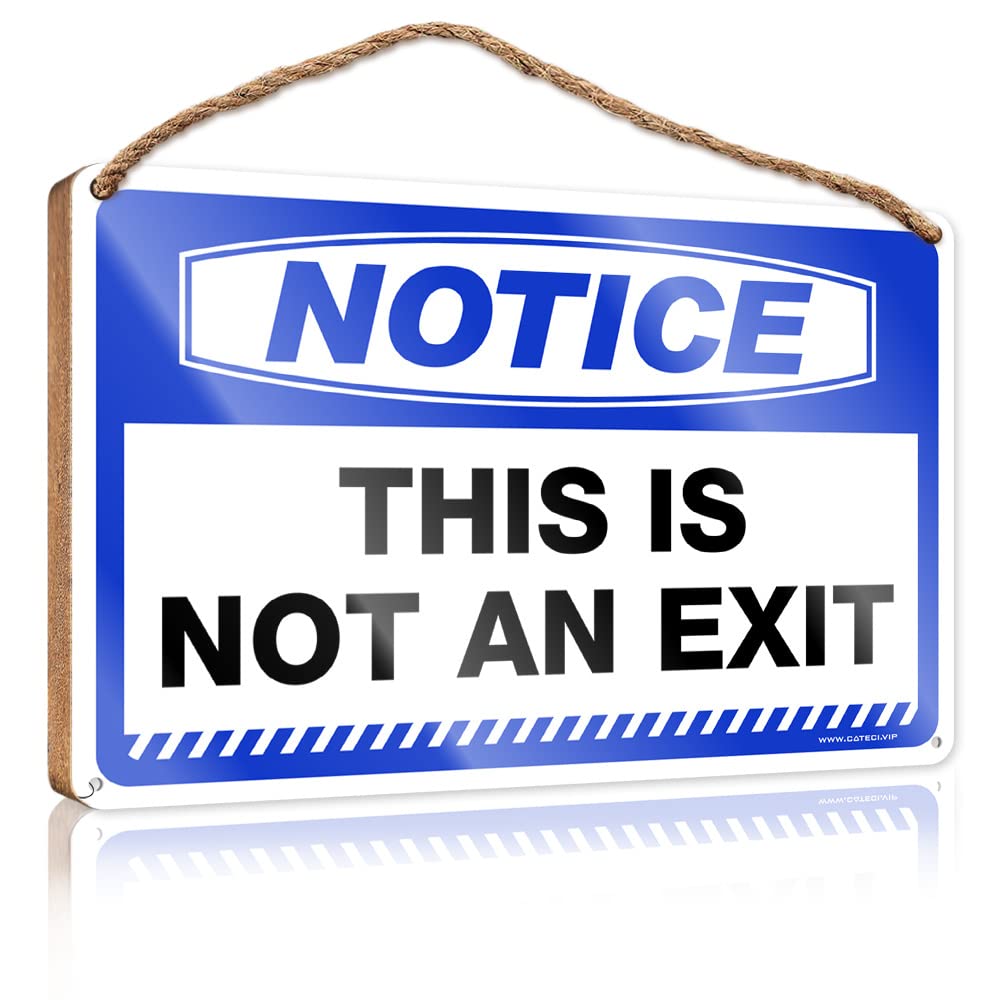 Wall Hanging Decor Men Notice This Is Not An Exit Wooden Sign Funny Door Signs For Office Welcome Sign(23X35CM)