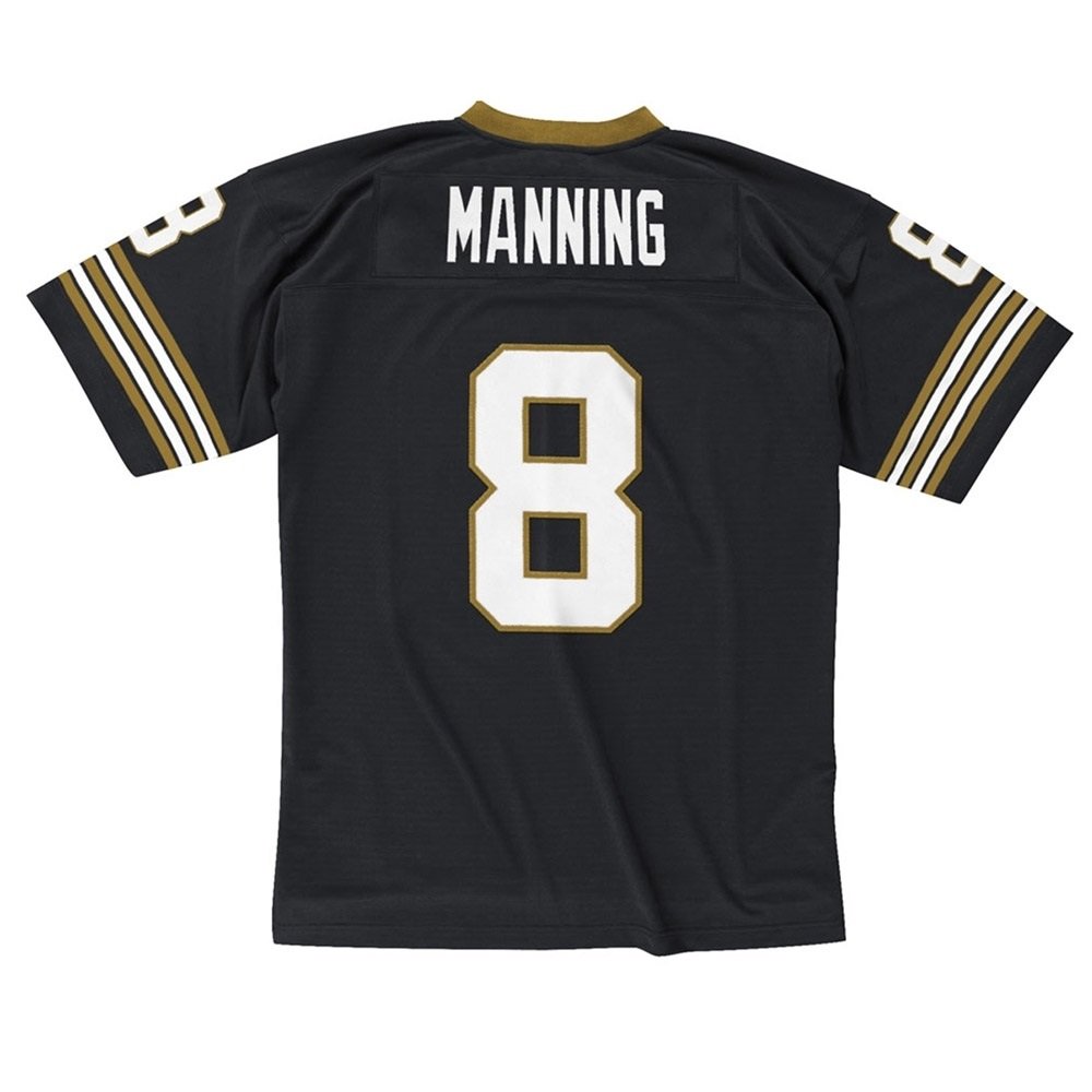 Mitchell & Ness Archie Manning New Orleans Saints Throwback NFL - Maglia da calcio, colore: Nero