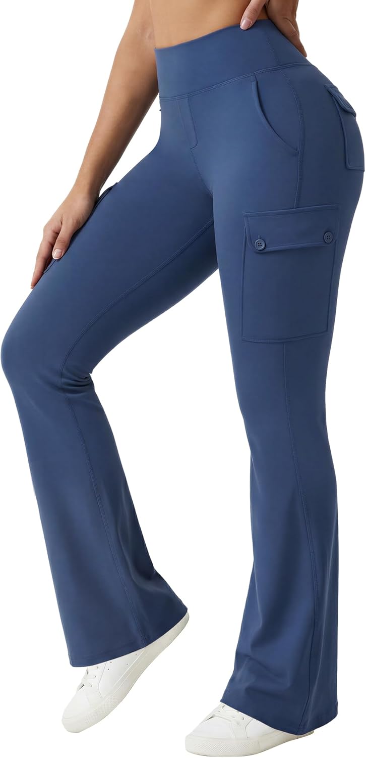 HOTSUIT Cargo-Yoga-Pants for Women 6 Pockets Stretch Work Trouser Adjustable High Waist Leggings Office Casual Travel 29'' - Image 7