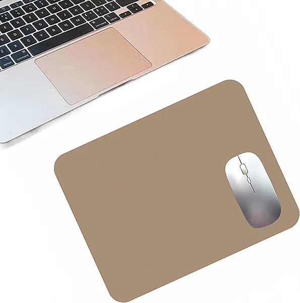 2 Pcs Large Mouse Pad - 8.26" x 10.24" Single-Sided PU Leather Mouse Mat for Laptop, Computer, and Gaming, Non-Slip and Waterproof. (Khaki)
